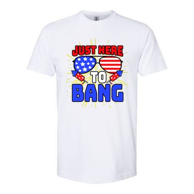 Just Here To Bang Funny 4th Of July USA Merica America Softstyle CVC T-Shirt