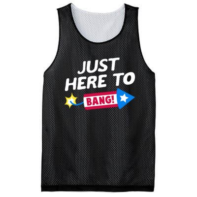 Just Here To Bang Funny Fireworks 4th Of July Fourth Of July Mesh Reversible Basketball Jersey Tank