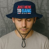 Just Here To Bang Funny Fireworks 4th Of July Bucket Hat