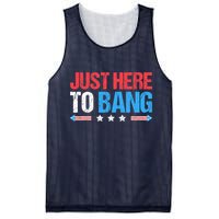 Just Here To Bang Funny Fireworks 4th Of July Mesh Reversible Basketball Jersey Tank