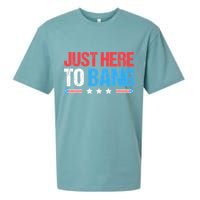 Just Here To Bang Funny Fireworks 4th Of July Sueded Cloud Jersey T-Shirt