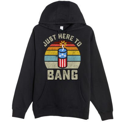 Just Here To Bang Funny 4th Of July Fourth Of July Men Women Premium Pullover Hoodie