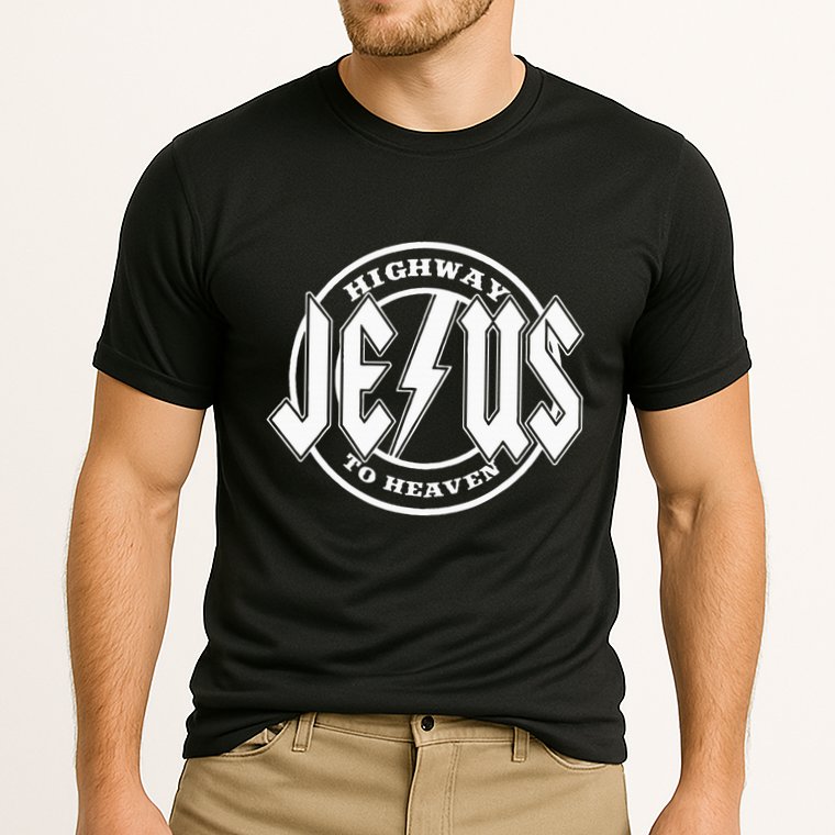 Jesus Highway To Heaven Pray Catholic Faith Based Cooling Performance Crew T-Shirt
