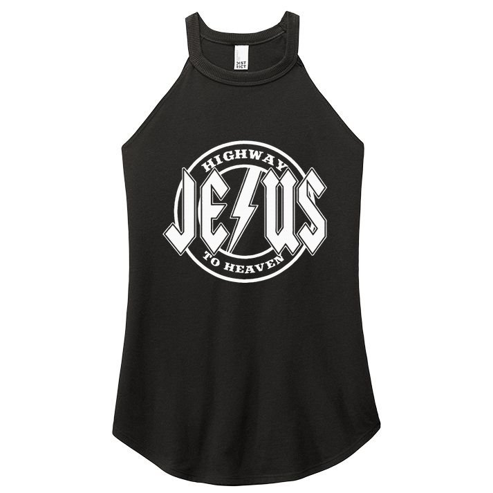 Jesus Highway To Heaven Pray Catholic Faith Based Women's Perfect Tri Rocker Tank