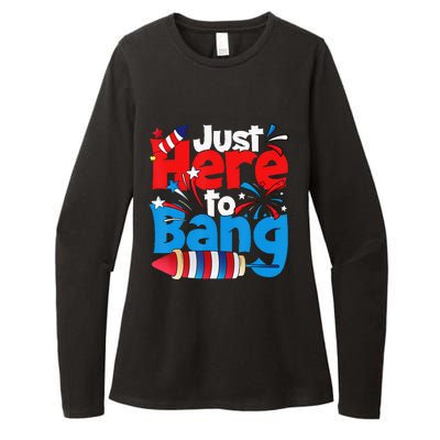 Just Here To Bang 4th Of July Independence Day Patriotic Womens CVC Long Sleeve Shirt