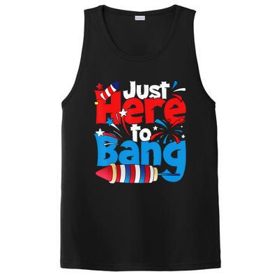 Just Here To Bang 4th Of July Independence Day Patriotic PosiCharge Competitor Tank