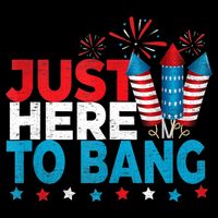 Just Here To Bang Shirt Red White Blue 4th Of July Fireworks City Backpack
