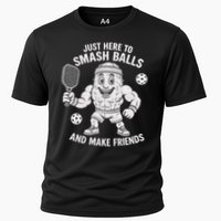 Just Here To Smash Balls And Make Friends Funny Pickleball Cooling Performance Crew T-Shirt