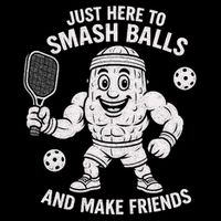 Just Here To Smash Balls And Make Friends Funny Pickleball Cooling Performance Crew T-Shirt