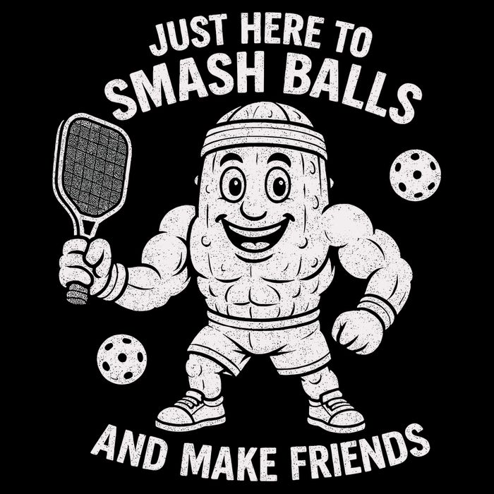 Just Here To Smash Balls And Make Friends Funny Pickleball Cooling Performance Crew T-Shirt