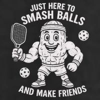 Just Here To Smash Balls And Make Friends Funny Pickleball Golf Towel