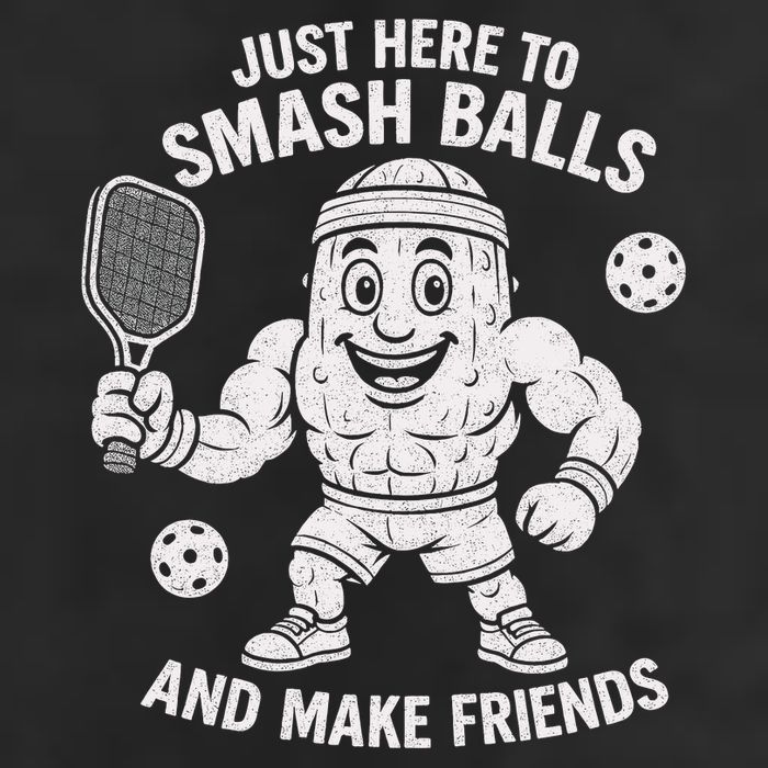 Just Here To Smash Balls And Make Friends Funny Pickleball Golf Towel
