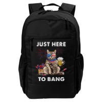 Just Here To Bang Usa Flag Funny Beer 4th Of July Cat Lover Daily Commute Backpack