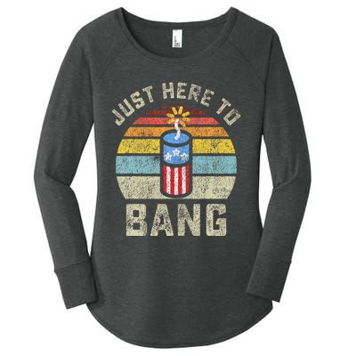 Just Here to Bang Funny 4th of July Fourth of July Women's Perfect Tri Tunic Long Sleeve Shirt