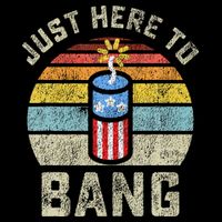 Just Here to Bang Funny 4th of July Fourth of July Youth Performance Sprint T-Shirt