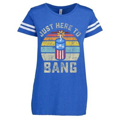 Just Here to Bang Funny 4th of July Fourth of July Enza Ladies Jersey Football T-Shirt