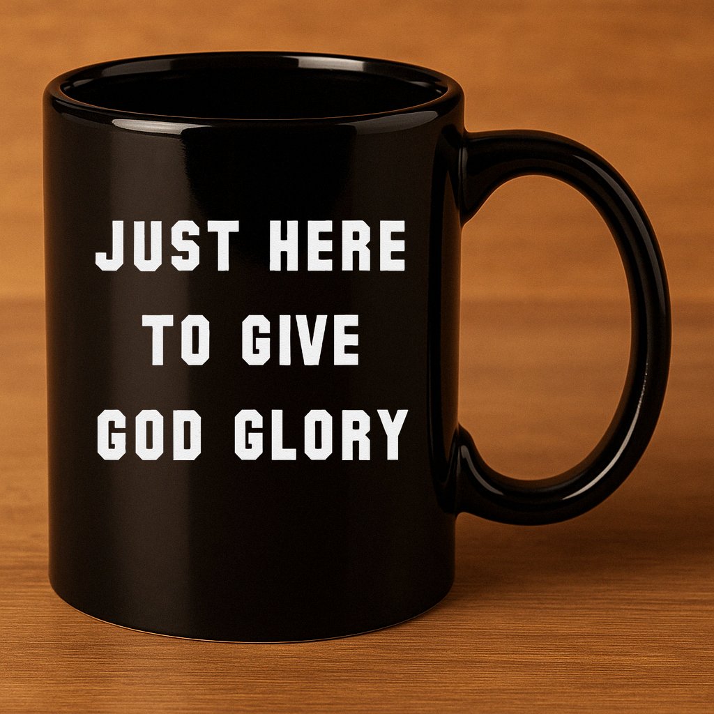 Just Here To Give God Glory 11oz C Handle Ceramic Mug