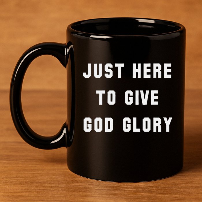 Just Here To Give God Glory 11oz C Handle Ceramic Mug