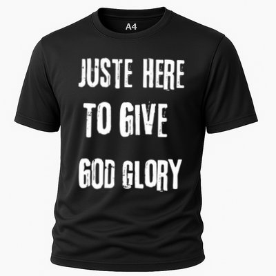 Just Here To Give God Glory Red Performance Shirt