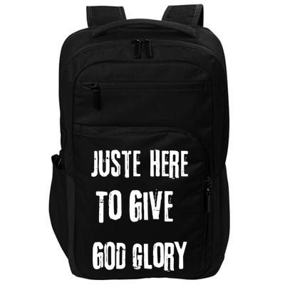 Just Here To Give God Glory Red Impact Tech Backpack