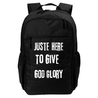 Just Here To Give God Glory Red Backpack