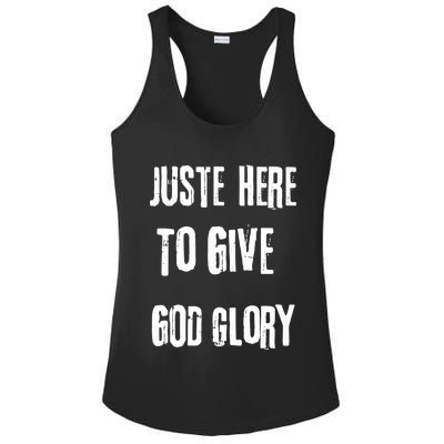 Just Here To Give God Glory Red Ladies PosiCharge Competitor Racerback Tank