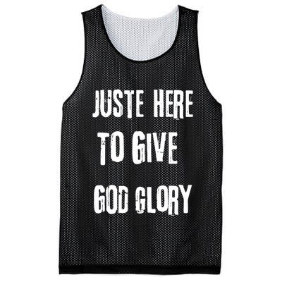 Just Here To Give God Glory Red Mesh Reversible Basketball Jersey Tank