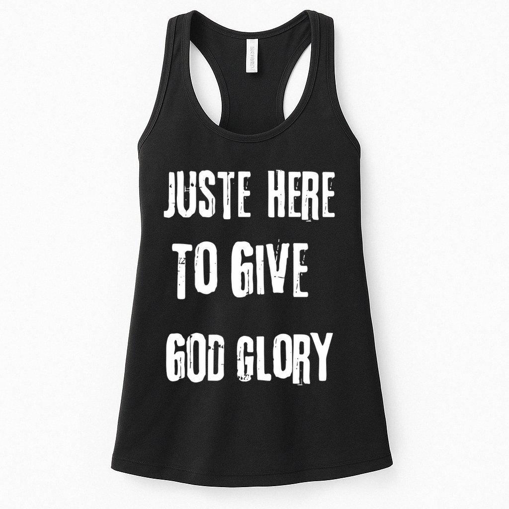 Just Here To Give God Glory Red Womens Tank Top