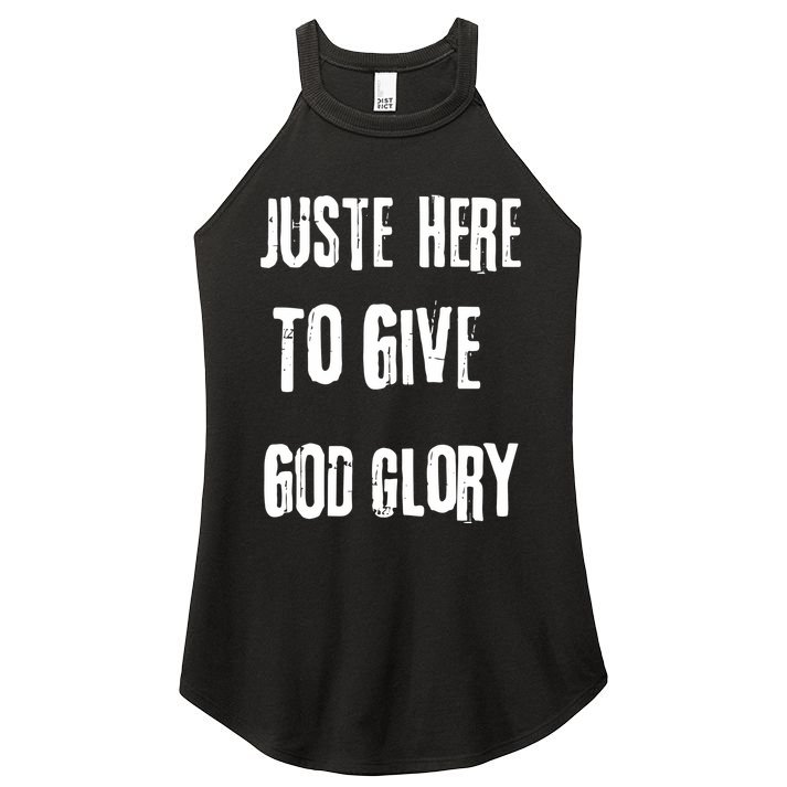 Just Here To Give God Glory Red Women's Perfect Tri Rocker Tank
