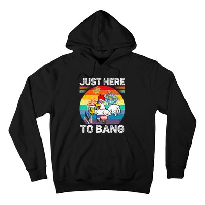 Just Here To Bang Chicken 4th Of July Us Flag Beer Drinking Hoodie