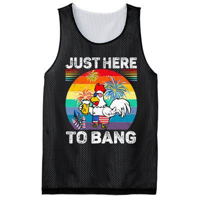 Just Here To Bang Chicken 4th Of July Us Flag Beer Drinking Mesh Reversible Basketball Jersey Tank