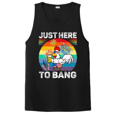 Just Here To Bang Chicken 4th Of July Us Flag Beer Drinking PosiCharge Competitor Tank