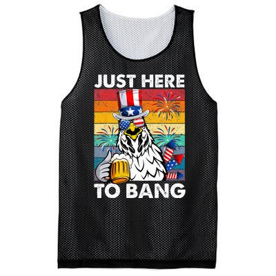 Just Here To Bang Chicken 4th Of July Us Flag Beer Drinking Mesh Reversible Basketball Jersey Tank