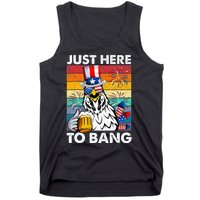 Just Here To Bang Chicken 4th Of July Us Flag Beer Drinking Tank Top