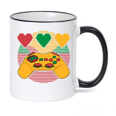 Juneteenth Heart Video Game Africa Fist June 19th 1865 Men Women 11oz Black Color Changing Mug