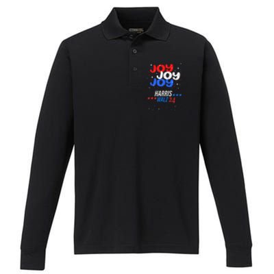 Joy Harris Walz 2024 Red White And Blue Performance Long Sleeve Polo