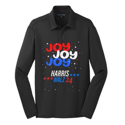 Joy Harris Walz 2024 Red White And Blue Silk Touch Performance Long Sleeve Polo