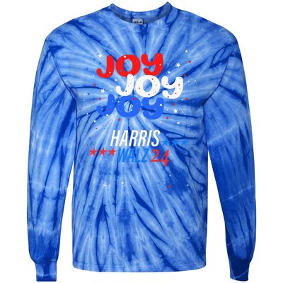 Joy Harris Walz 2024 Red White And Blue Tie-Dye Long Sleeve Shirt