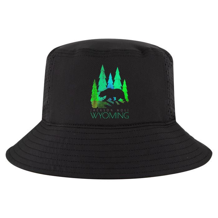 Jackson Hole Wyoming Bear And Trees Jackson Hole Cool Comfort Performance Bucket Hat
