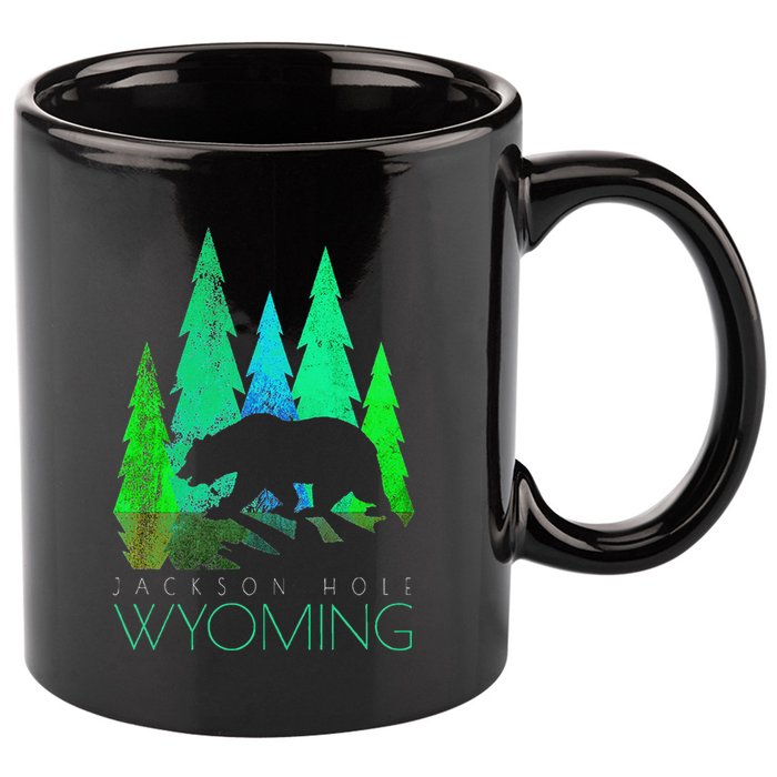Jackson Hole Wyoming Bear And Trees Jackson Hole 11oz C Handle Ceramic Mug