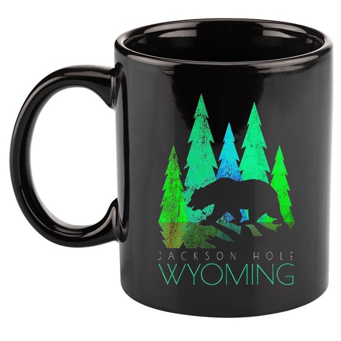 Jackson Hole Wyoming Bear And Trees Jackson Hole 11oz C Handle Ceramic Mug