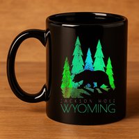 Jackson Hole Wyoming Bear And Trees Jackson Hole 11oz C Handle Ceramic Mug