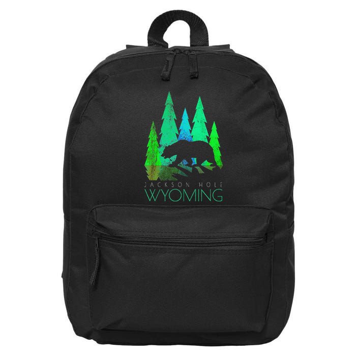 Jackson Hole Wyoming Bear And Trees Jackson Hole 16 in Basic Backpack
