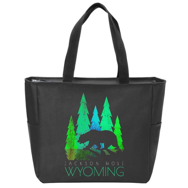 Jackson Hole Wyoming Bear And Trees Jackson Hole Zip Tote Bag