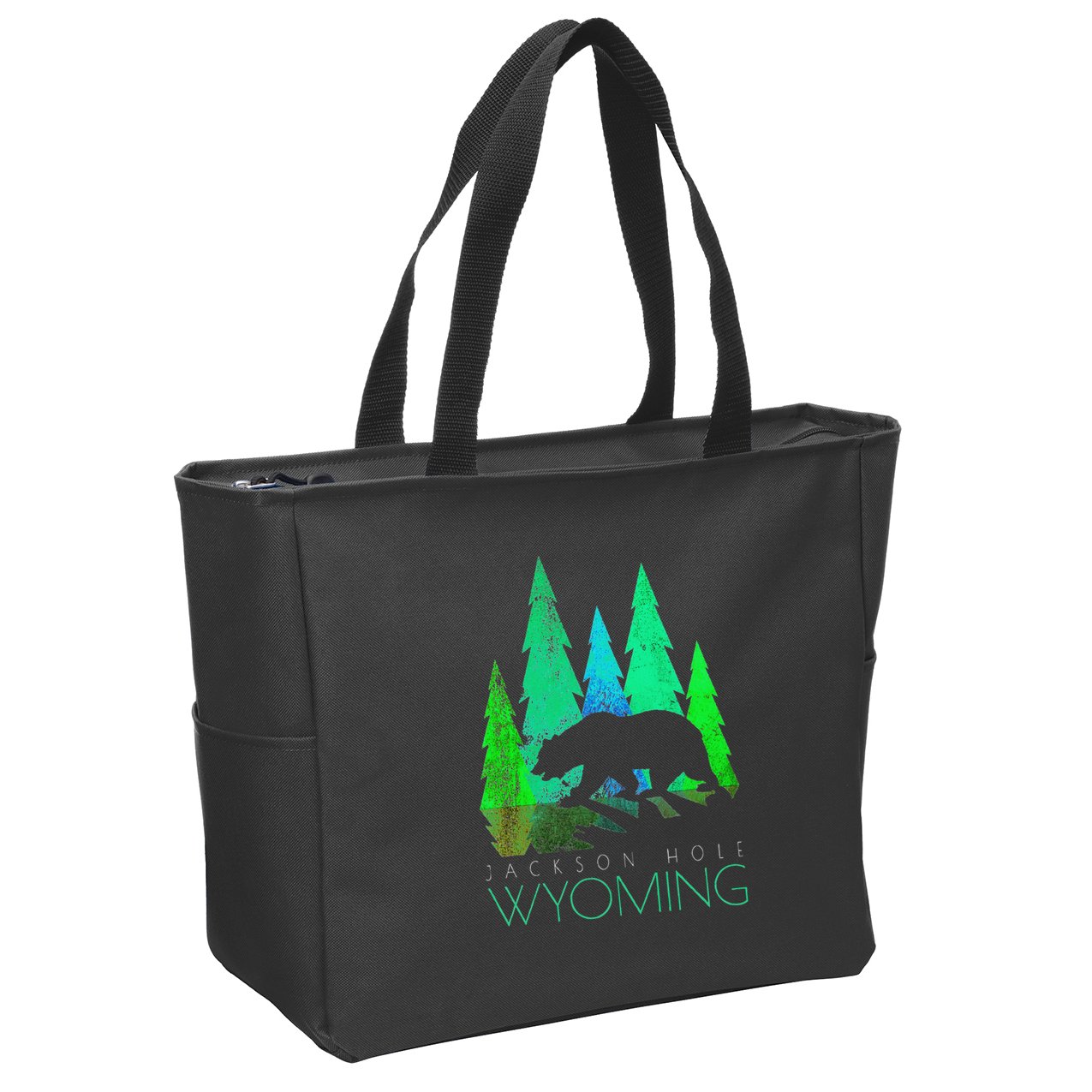 Jackson Hole Wyoming Bear And Trees Jackson Hole Zip Tote Bag