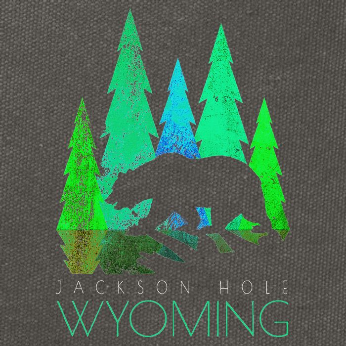 Jackson Hole Wyoming Bear And Trees Jackson Hole Cotton Canvas Backpack