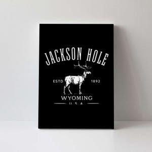 Jackson Hole Wyoming USA Estd 1892 with Elk Souvenir Design Canvas