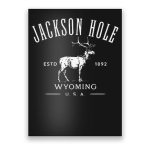 Jackson Hole Wyoming USA Estd 1892 with Elk Souvenir Design Poster