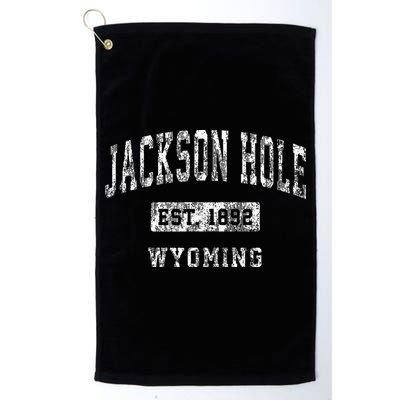Jackson Hole Wyoming WY Vintage Established Sports Design Golf Towel