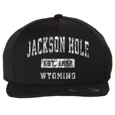 Jackson Hole Wyoming WY Vintage Established Sports Design Wool Snapback Cap